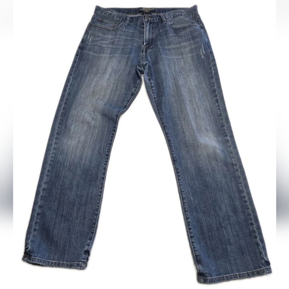 Lucky Brand Men’s 34x32 221 Original Straight Jeans Mid Rise Blue Classic